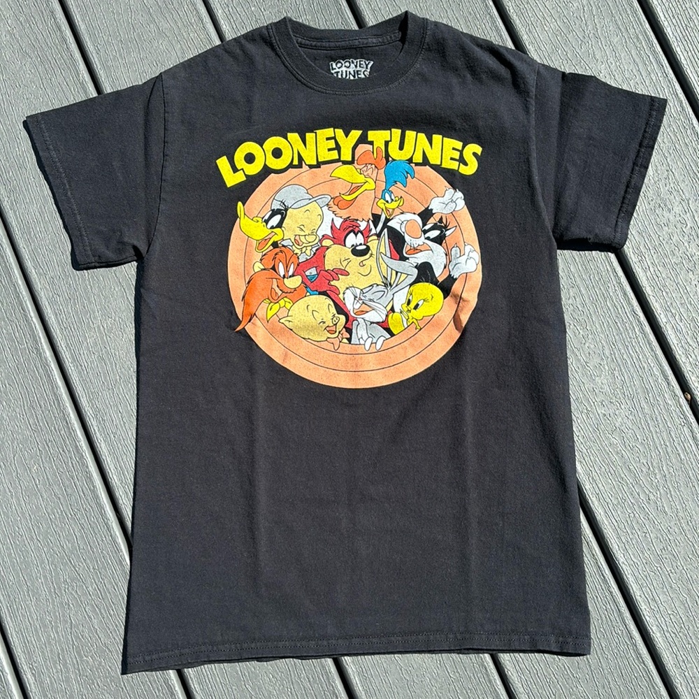 Looney Tunes Graphic Retro Black T-shirt size S unisex Great Condition